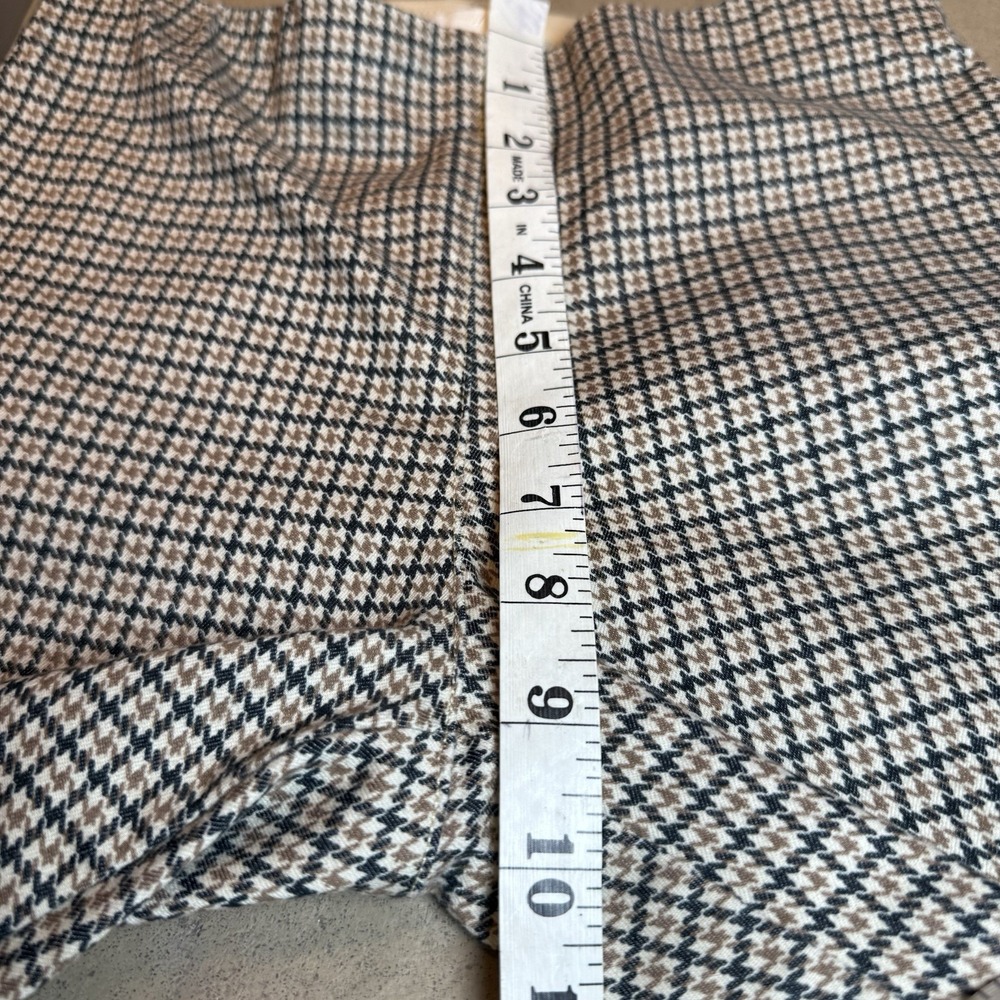 H&M Women's Pants Size 2 Small Plaid Houndstooth Check Slim Trousers - Picture 7 of 8